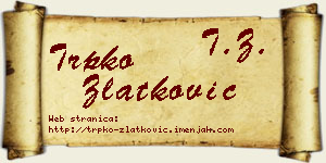 Trpko Zlatković vizit kartica